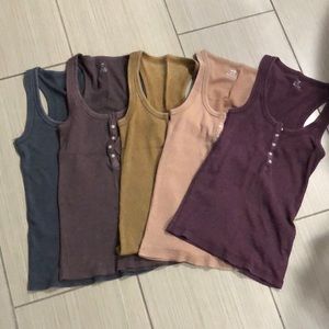 Aerie waffle tank top bundle - XS 5pcs